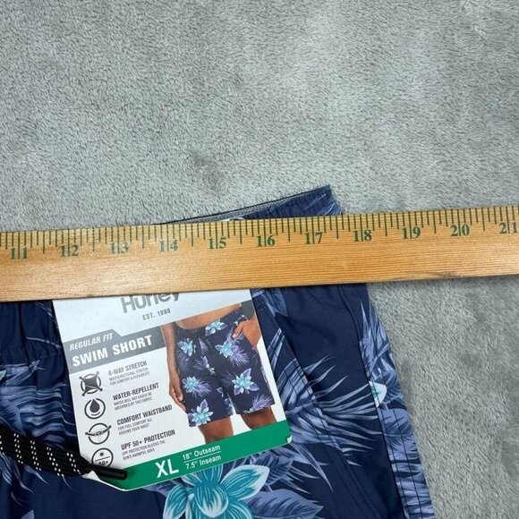 Hurley Mens XL Floral Swim Shorts Navy & Blue 4-Way Stretch 18" Outseam a0096 - Picture 4 of 6